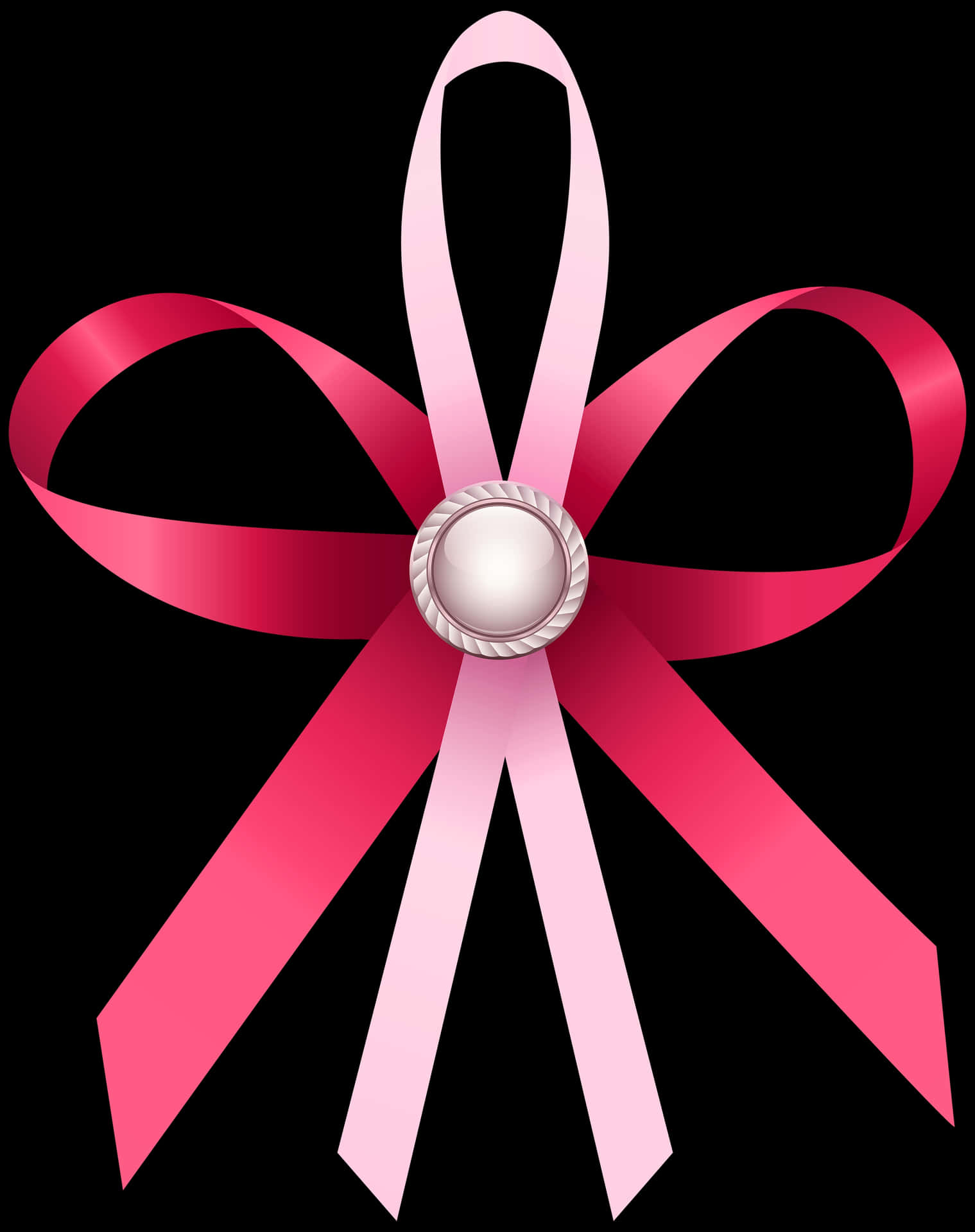 Pink Ribbon Bowwith Pearl Center Wallpaper