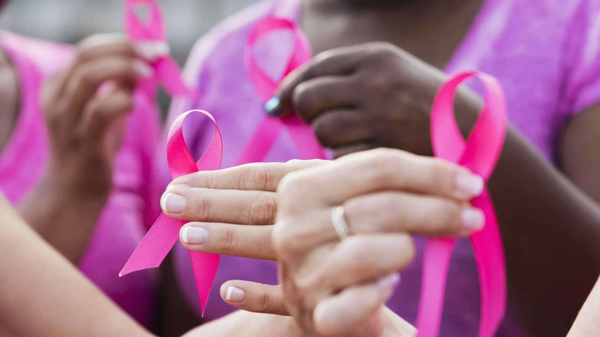 Strong Together - Pink Ribbon for Breast Cancer Awareness Wallpaper