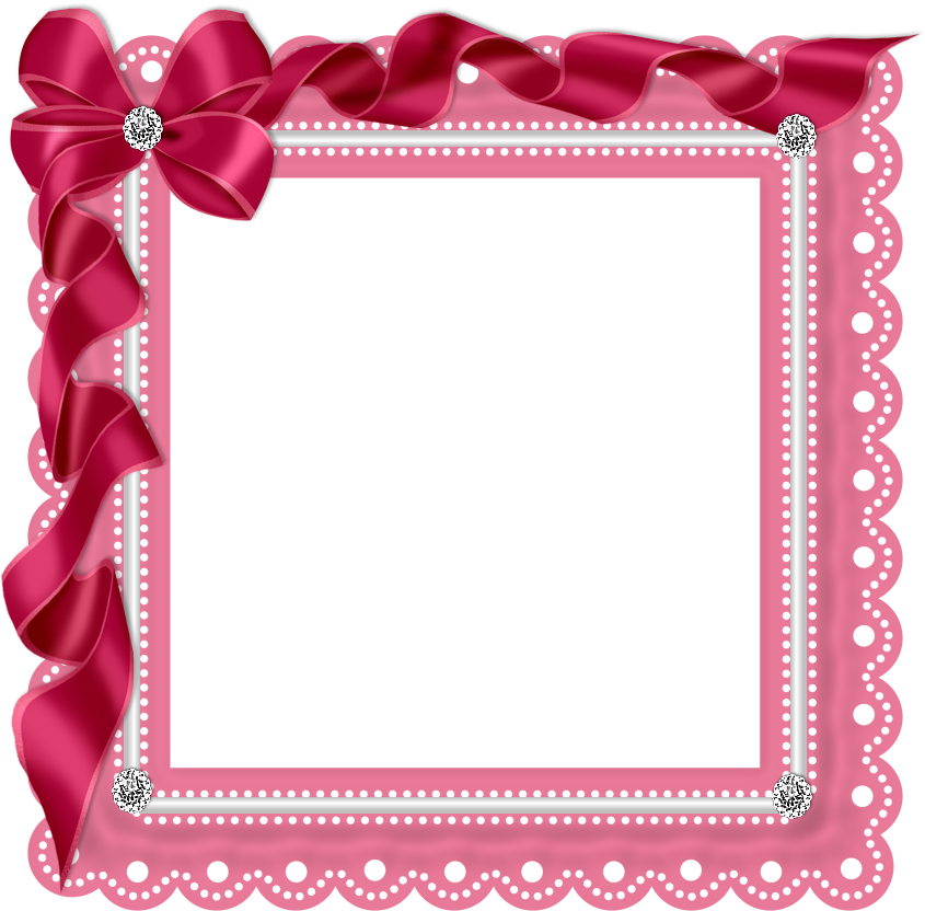 Pink Ribbon Decorative Frame PNG