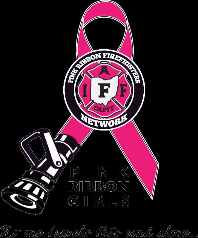 Pink Ribbon Firefighters Network Logo PNG
