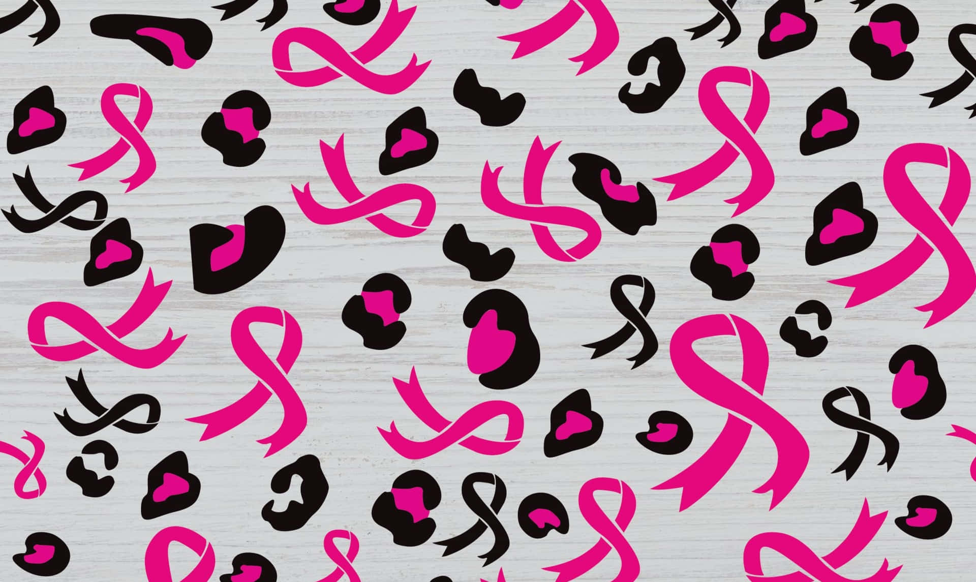Pink Ribbon Leopard Print Pattern Wallpaper