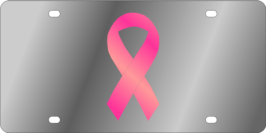 Pink Ribbon License Plate PNG