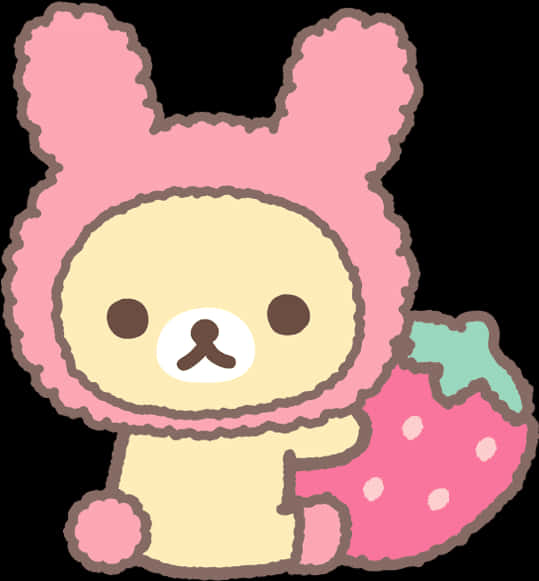 Pink Rilakkuma Cartoon Character PNG