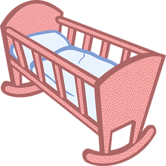 Pink Rocking Crib Illustration PNG