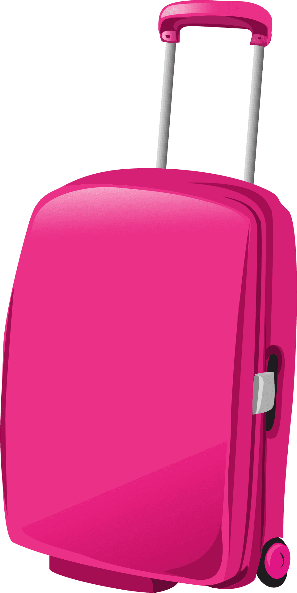 Pink Rolling Suitcase Travel Bag PNG