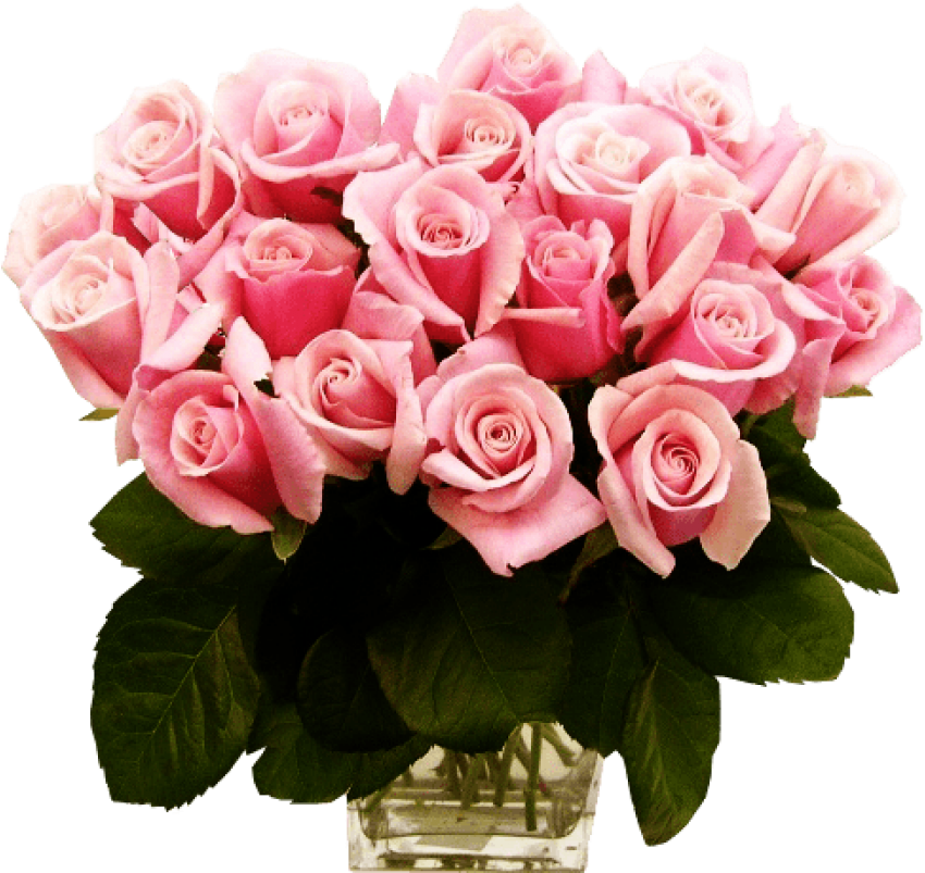 Pink Rose Bouquet Birthday Flowers PNG