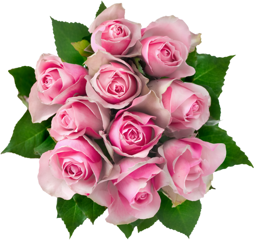 Pink Rose Bouquet Top View.png PNG