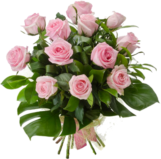 Pink Rose Bouquet Transparent Background PNG