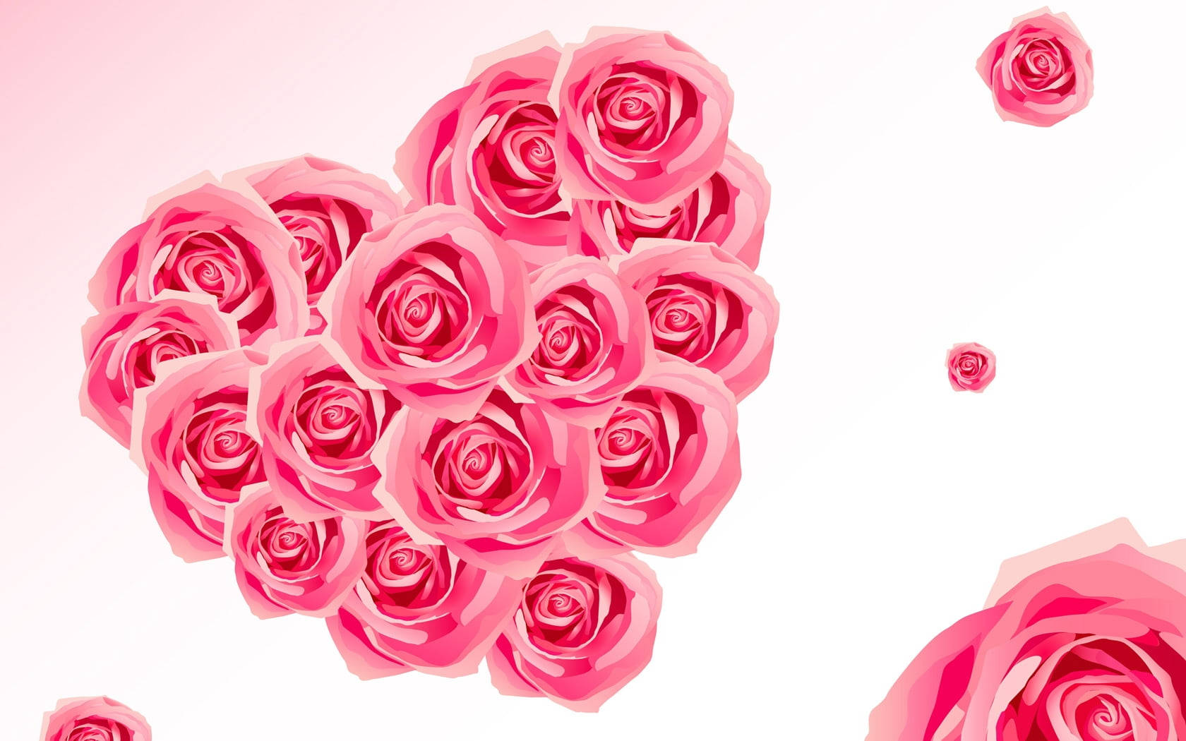 Pink Rose Flower Heart Wallpaper