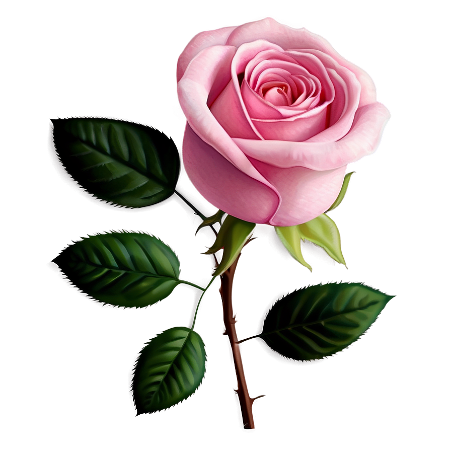 Download Pink Rose Illustration Png Qwp | Wallpapers.com