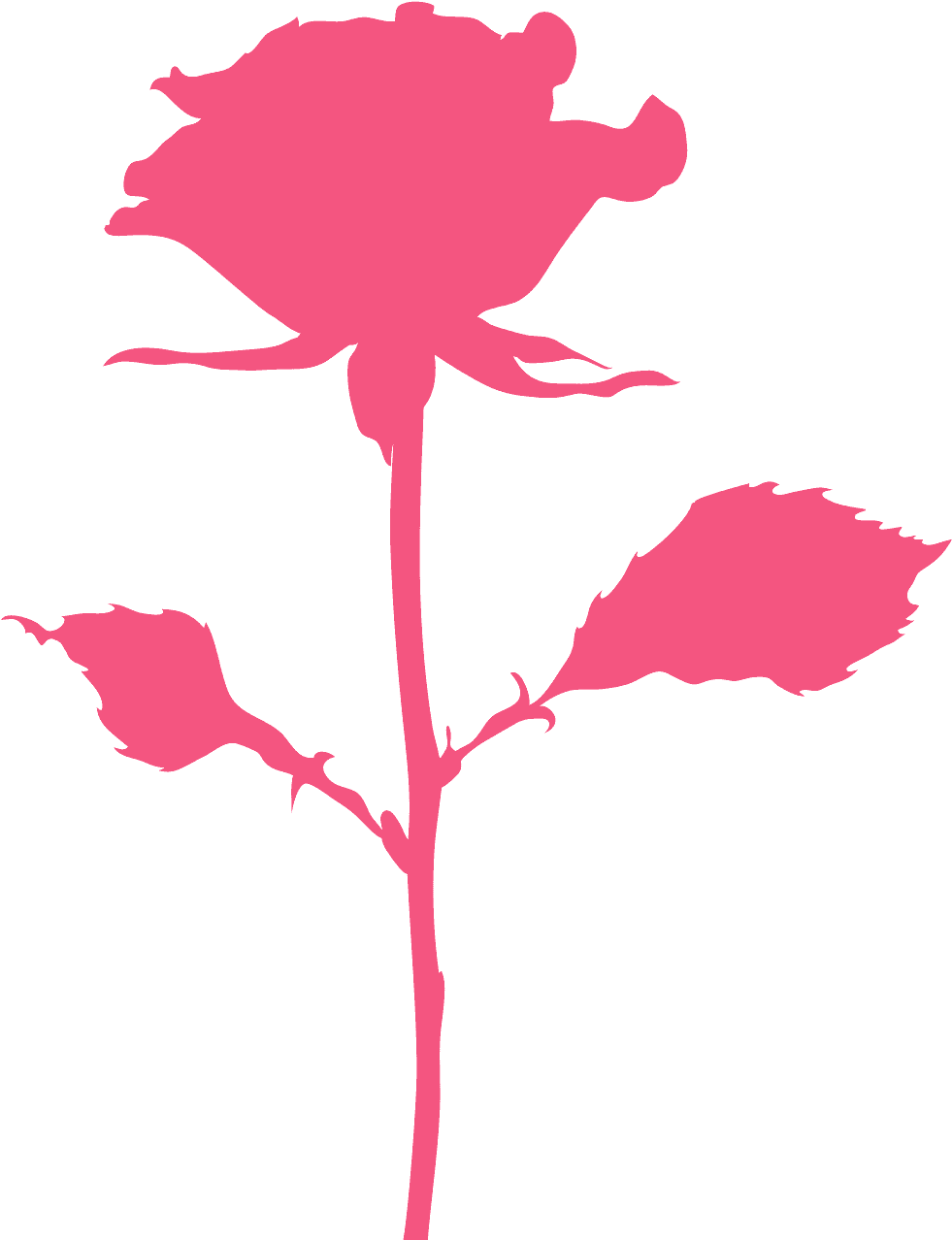 Pink Rose Silhouette Vector PNG