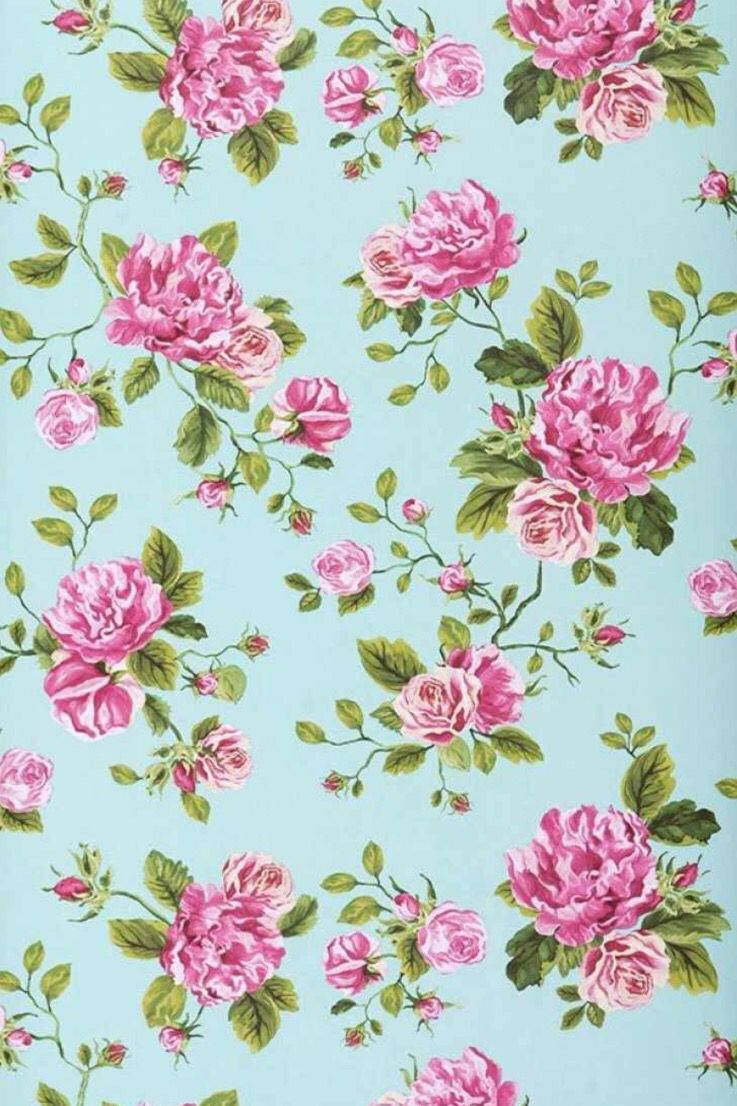 Pinkrose Mit Blumen Iphone Wallpaper