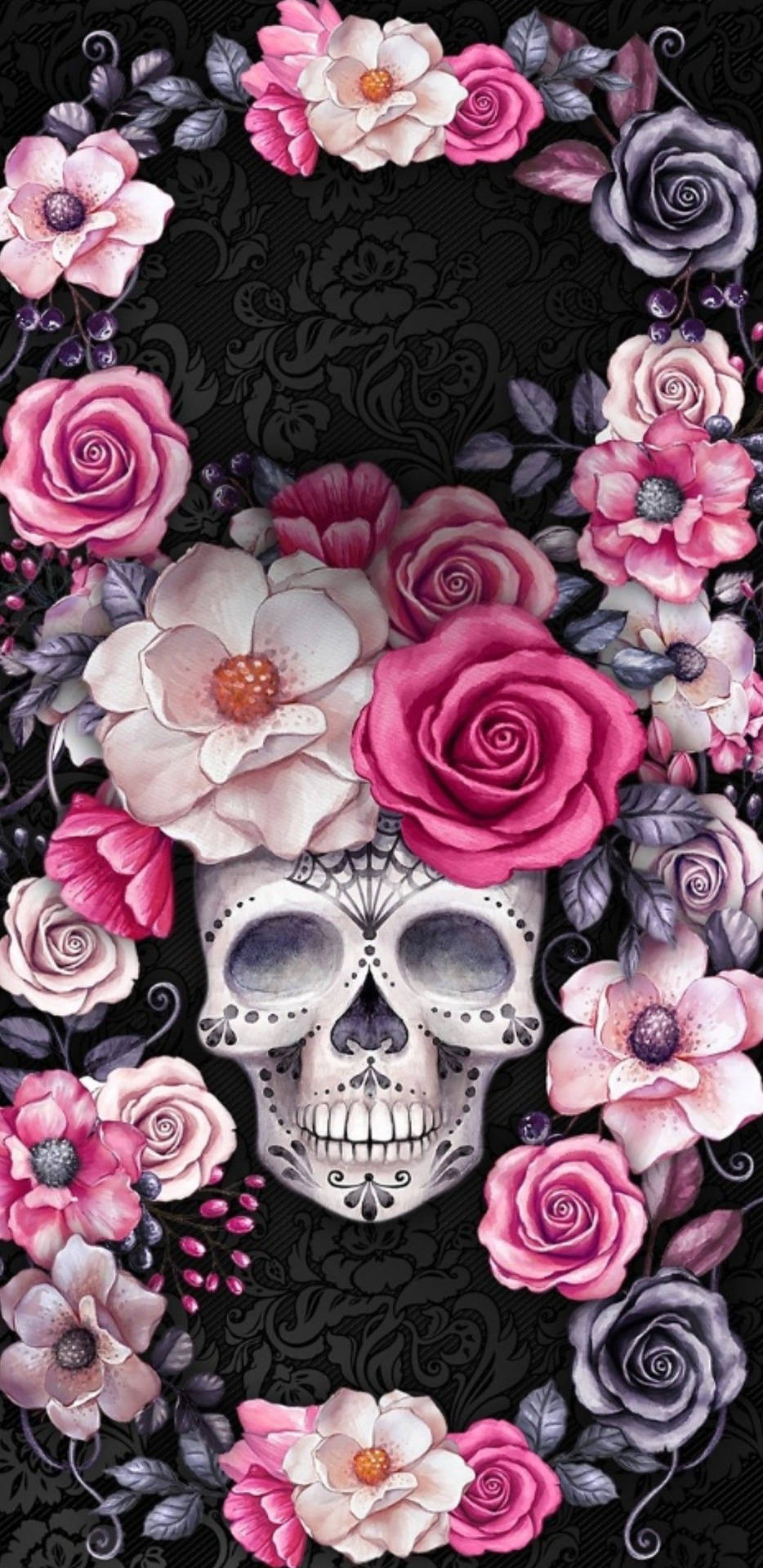 Pink Roses Day Of The Dead