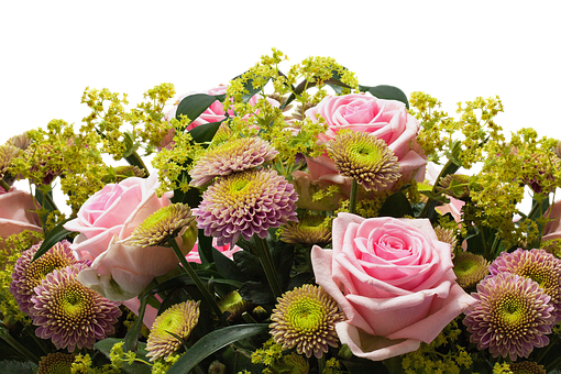 Pink Rosesand Mixed Flowers Bouquet PNG