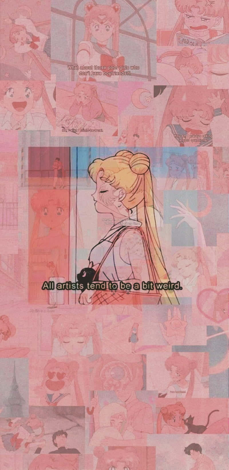 Pink Sailor Moon Artist Quote Wallpaper