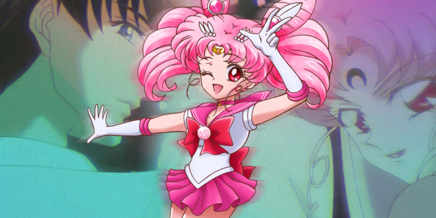 Pink Sailor Moon Character Transformation Wallpaper