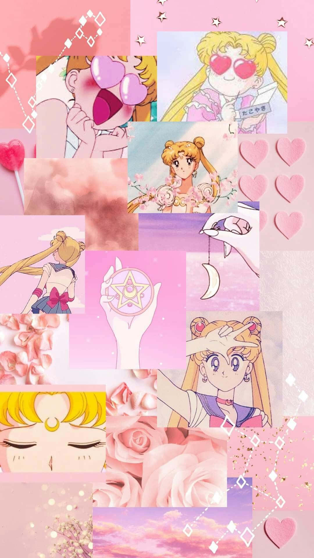 Pink Sailor Moon Collage Wallpaper