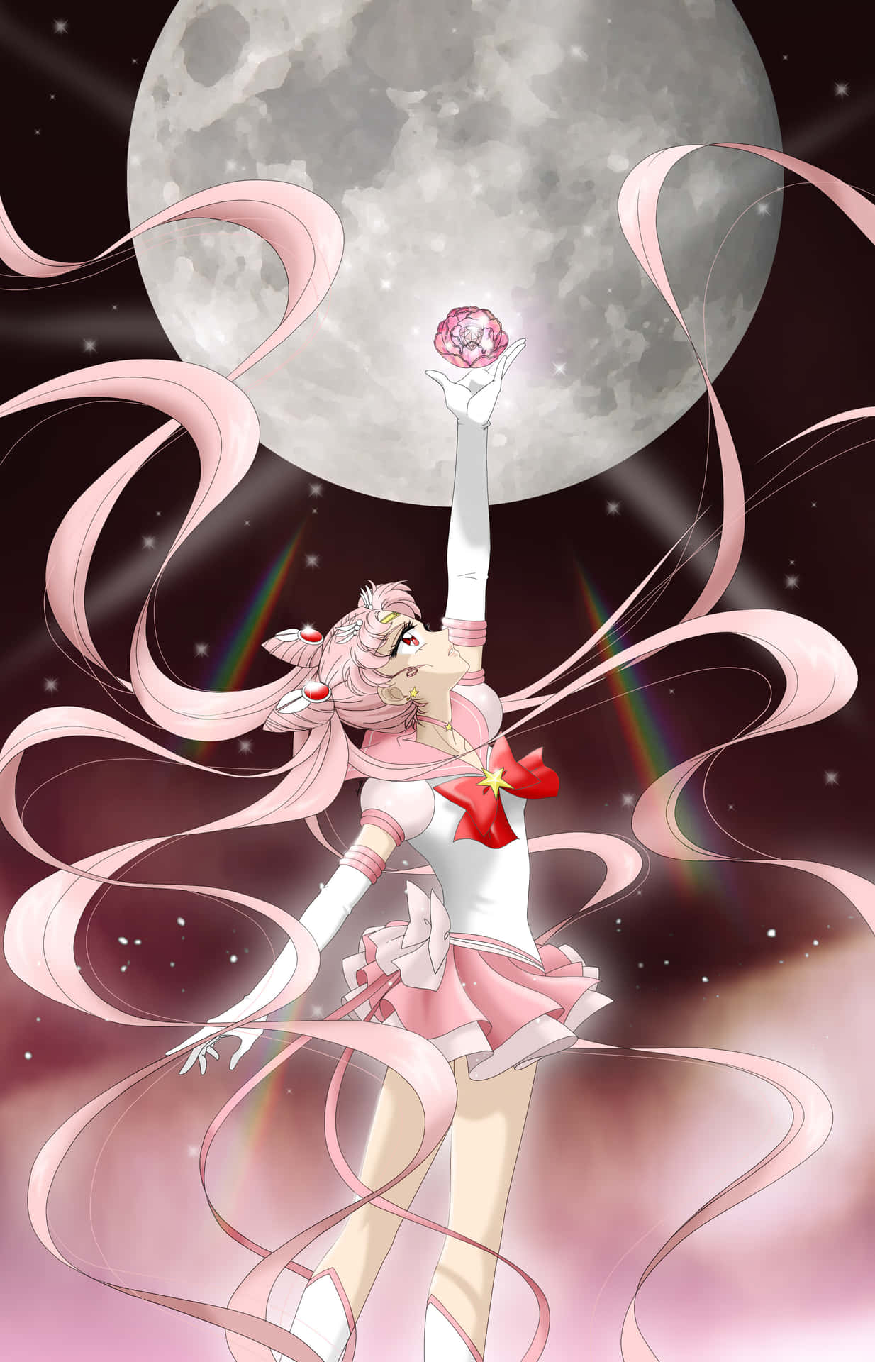 Pink Sailor Moon Cosmic Power Wallpaper
