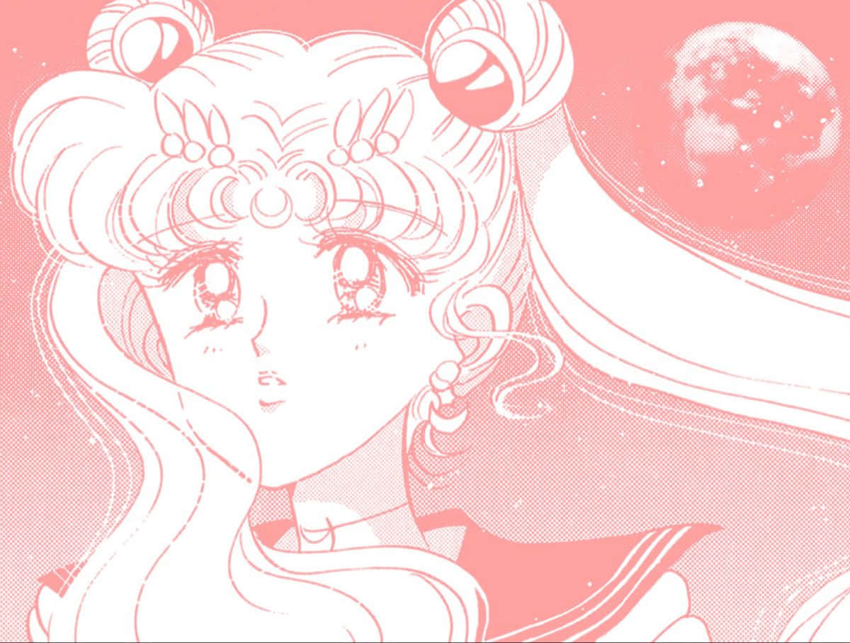 Pink Sailor Moon Portrait Wallpaper