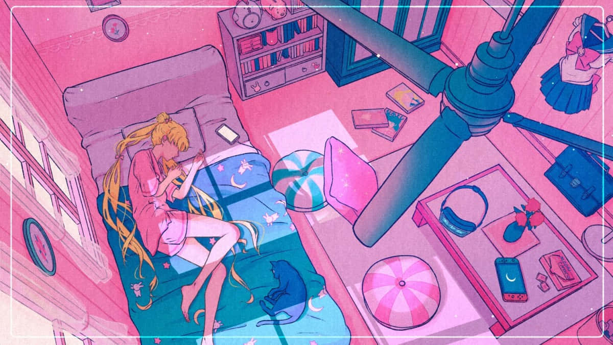 Pink Sailor Moon Room Aesthetic Wallpaper