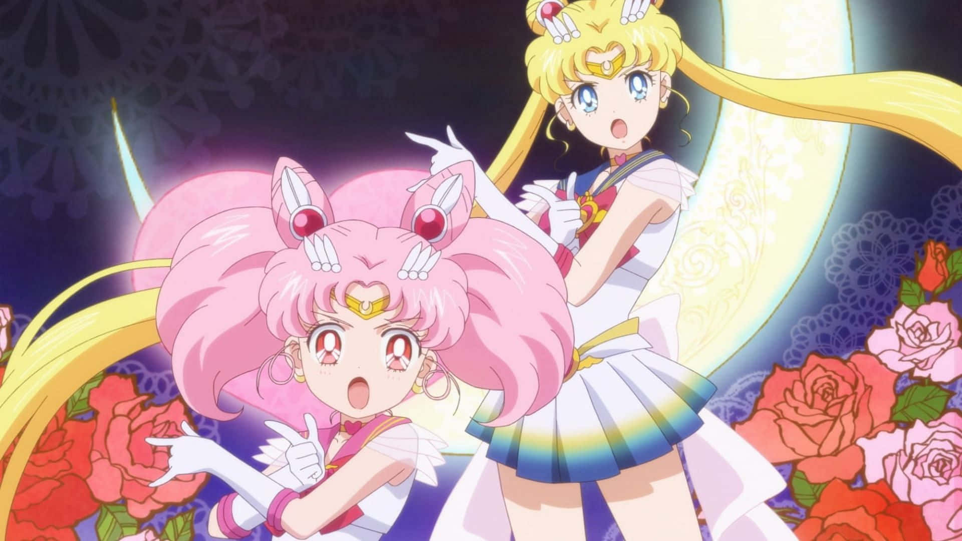 Pink Sailor Moonand Sailor Venus Wallpaper