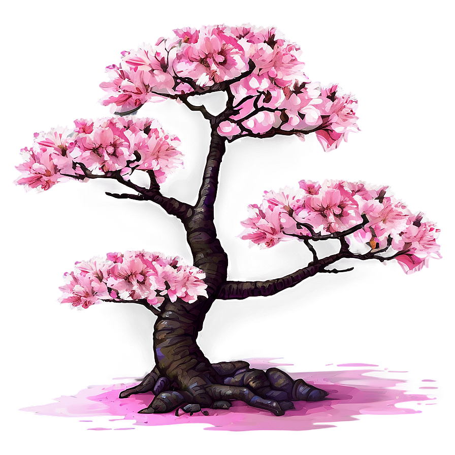 Pink Sakura Tree Landscape Png 5 PNG