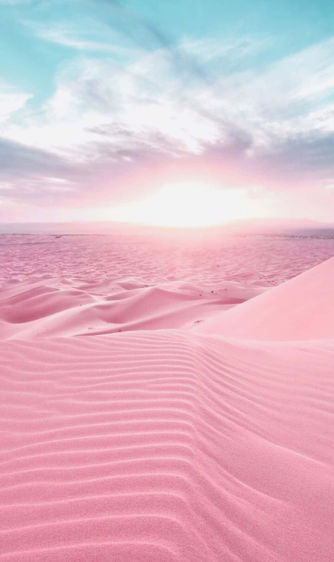 A stunning view of the unique Pink Sand Beach, a true paradise on Earth. Wallpaper