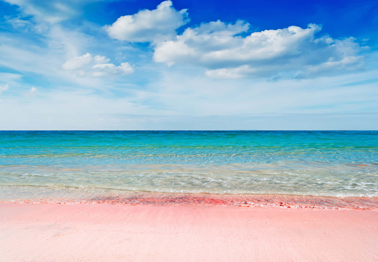 Stunning Pink Sand Beach at Sunrise Wallpaper