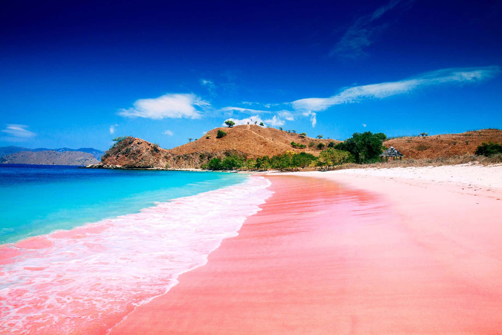 Mesmerizing View of Pink Sand Beach Wallpaper