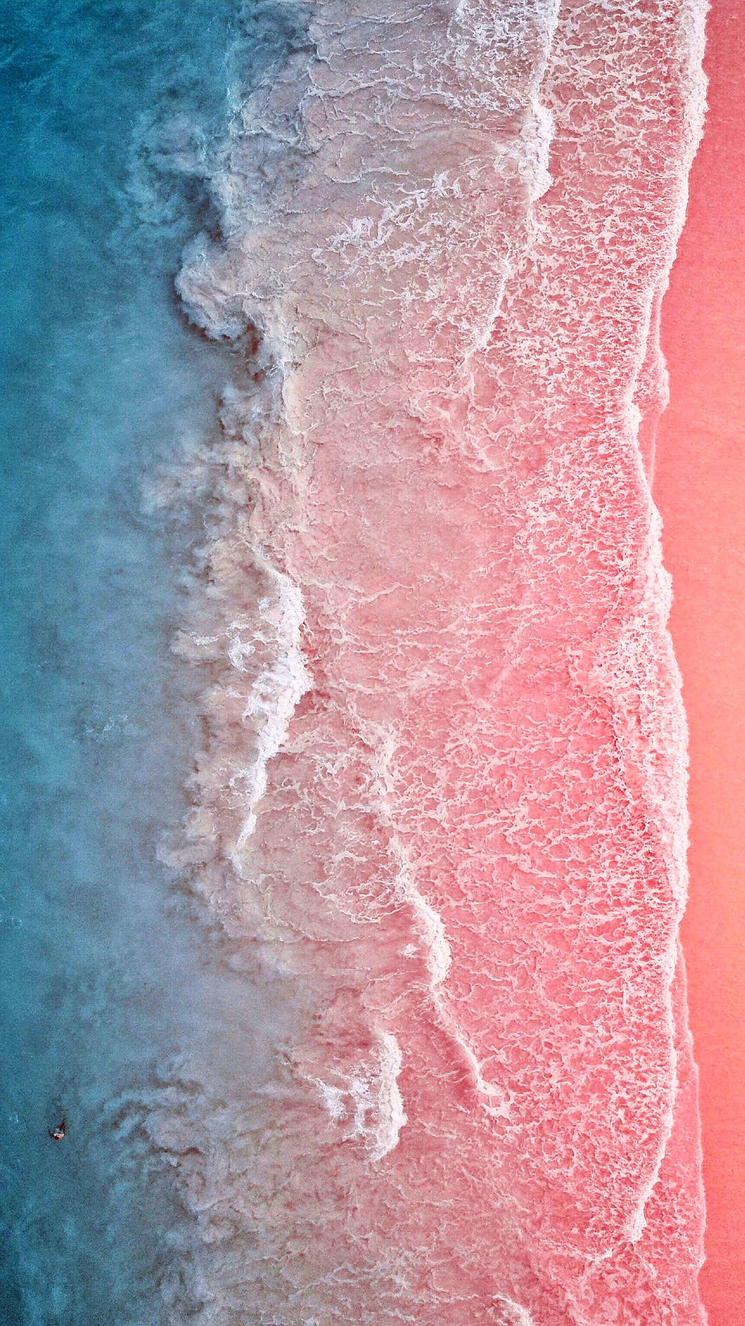 Svartrosa Sandstrandsvåg Iphone. Wallpaper