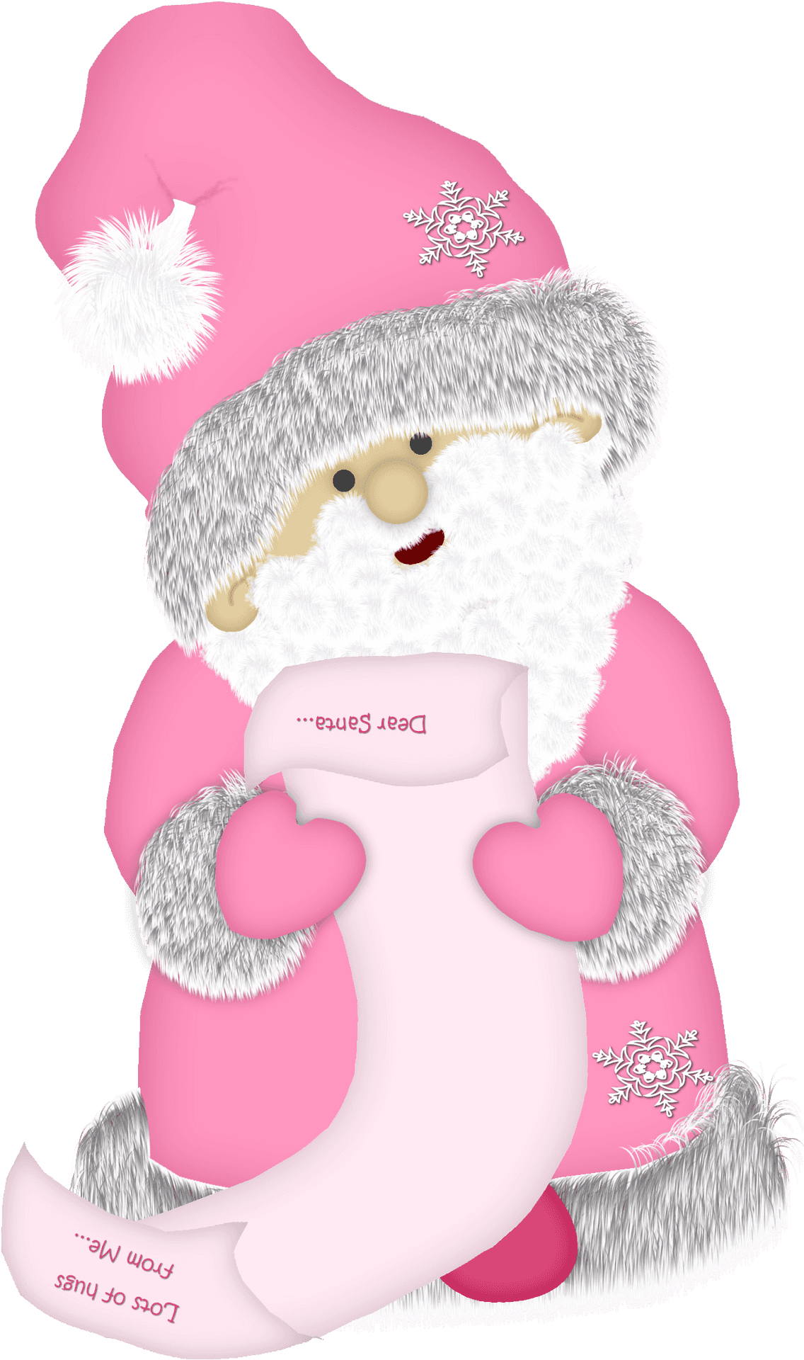 Pink Santa Claus Cartoon Transparent Background PNG
