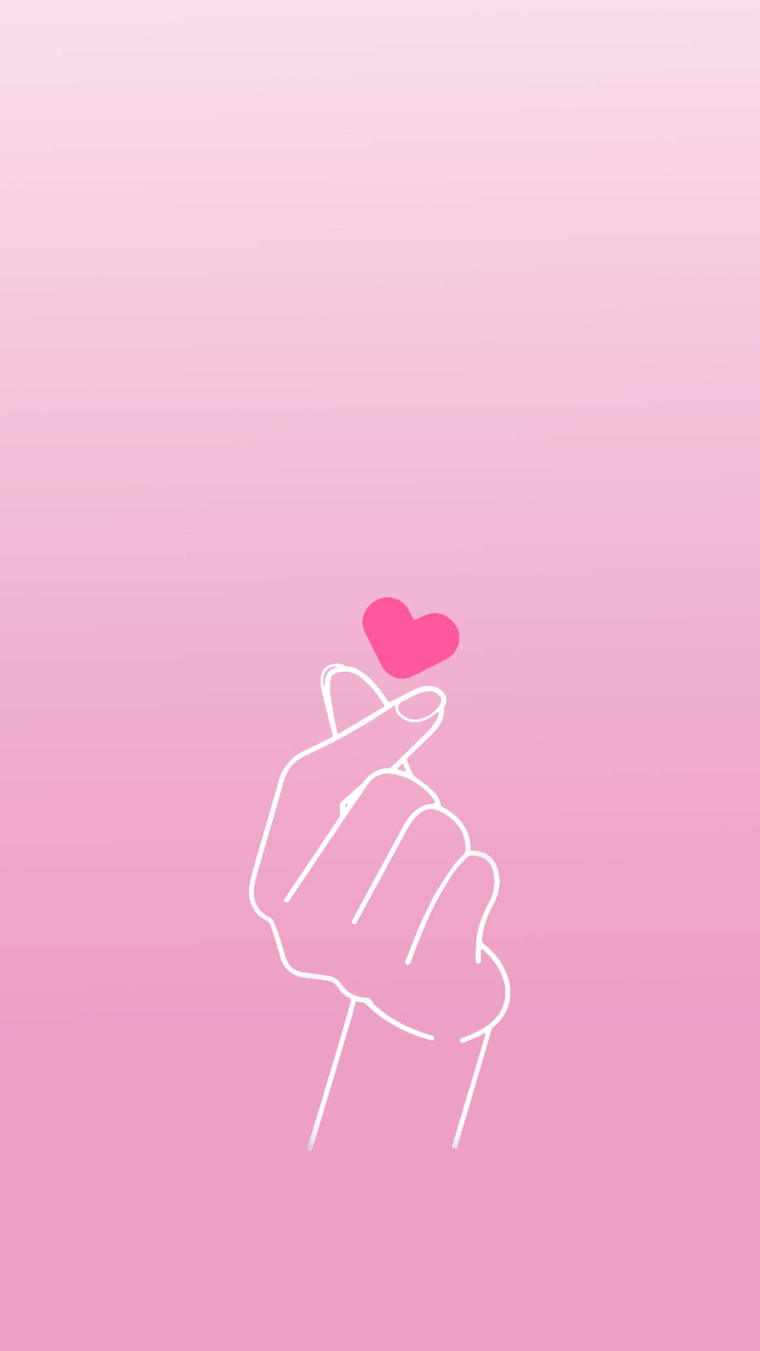Pink Saranghae Finger Heart Wallpaper