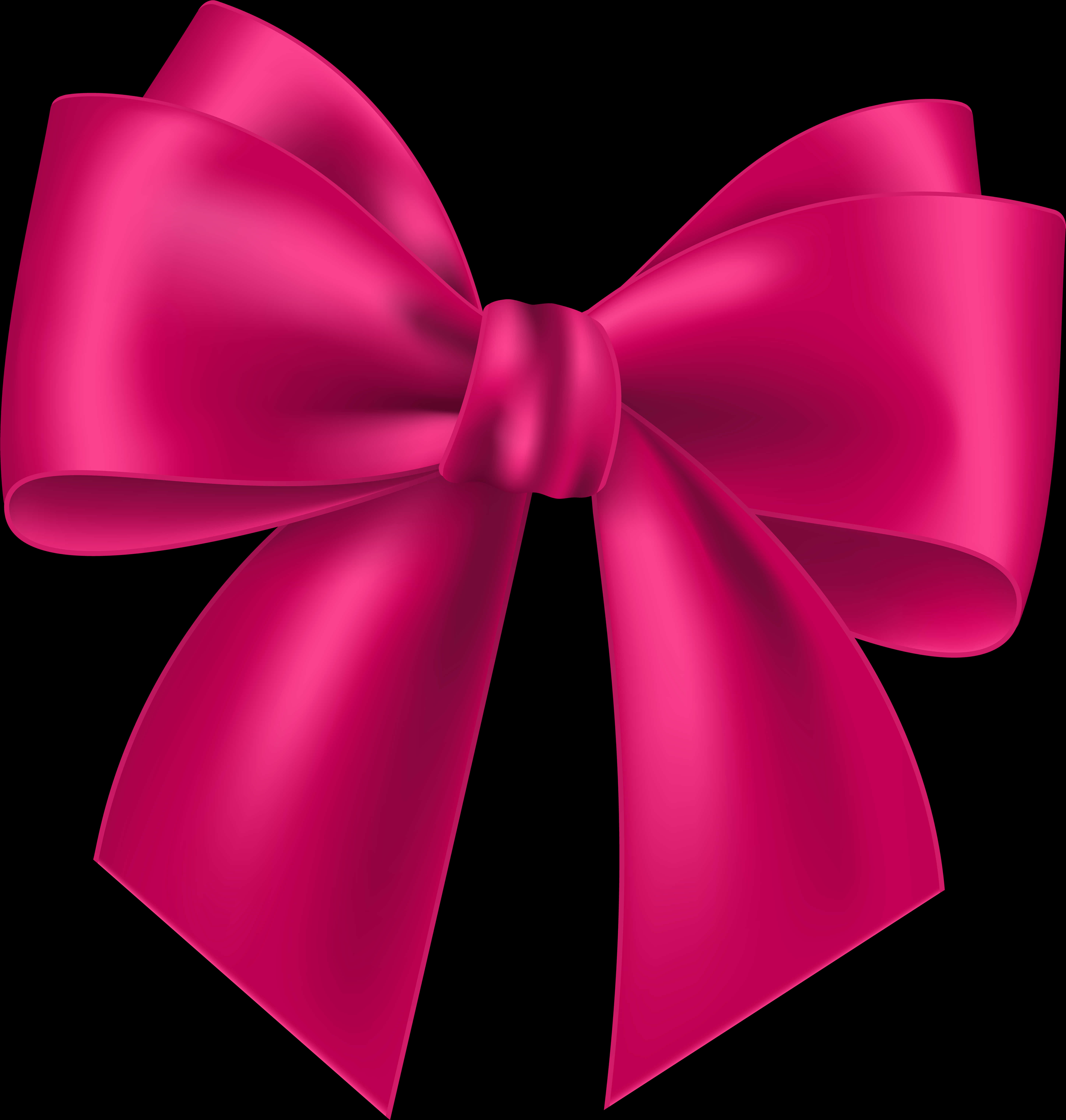 Pink Satin Ribbon Bow PNG