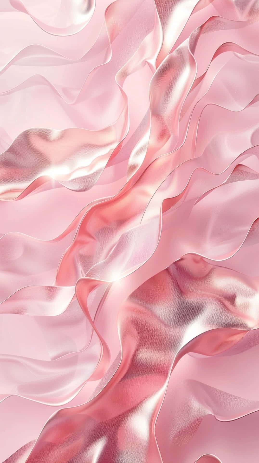 Pink Satin Waves Texture Wallpaper