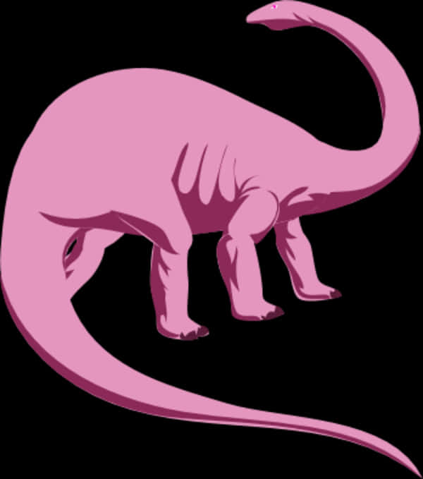 Pink Sauropod Silhouette PNG