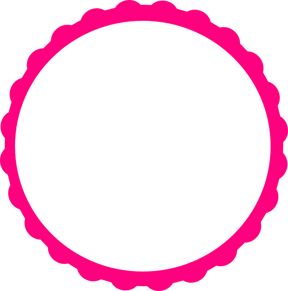 Pink Scalloped Edge Circle Graphic PNG