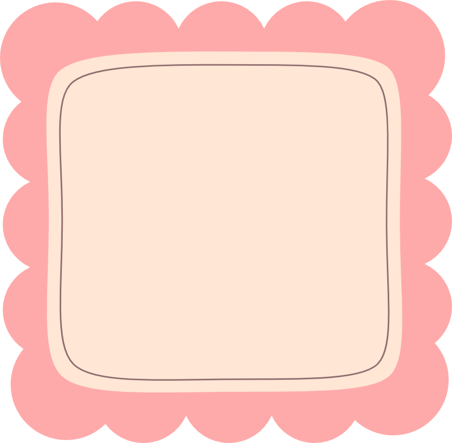 Pink Scalloped Vector Frame PNG