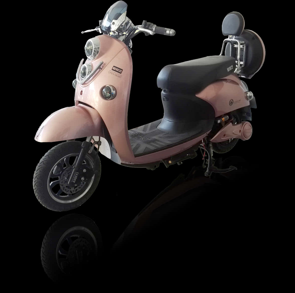 Pink Scooter Black Background PNG