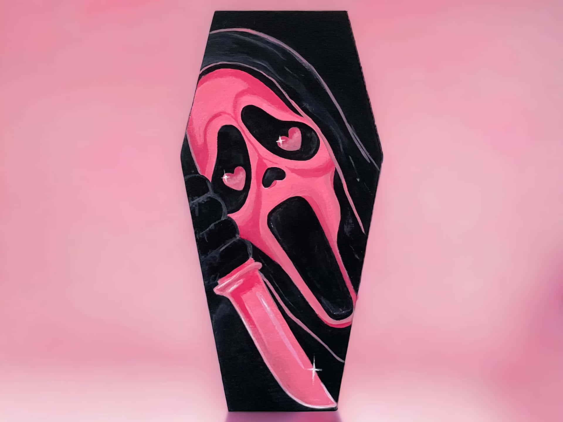 Pink Scream Coffin Artwork Wallpaper
