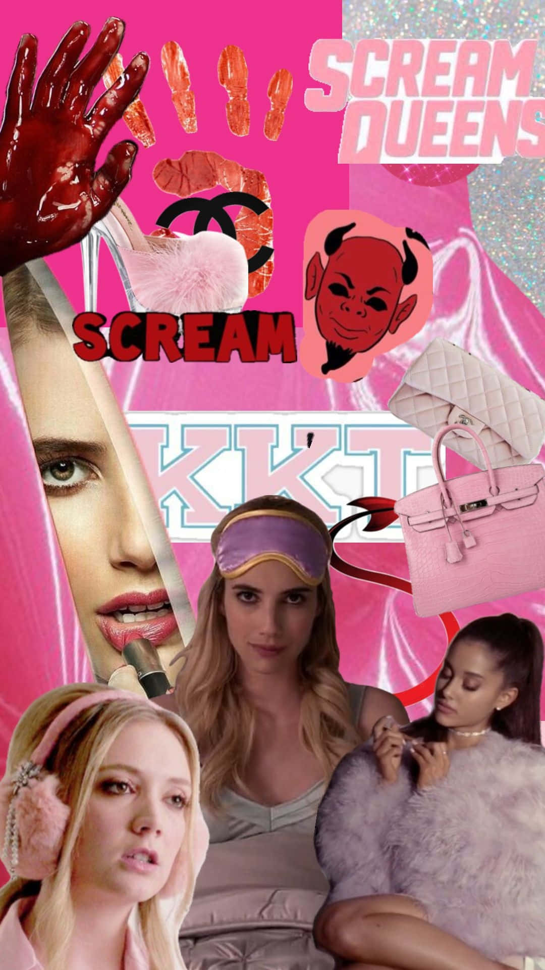 Pink Scream Queens Collage Wallpaper