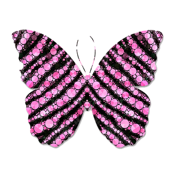 Pink Sequined Butterfly Graphic PNG