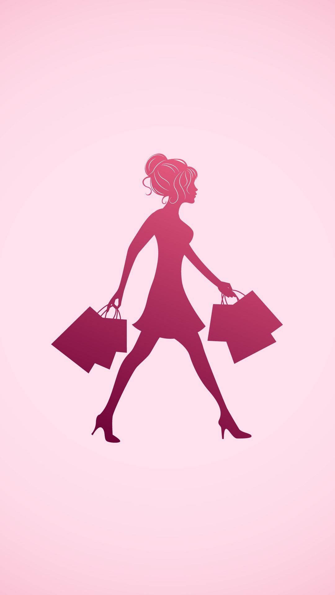 Pink Shopping Vector Art Background