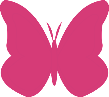 Pink Silhouette Butterfly PNG