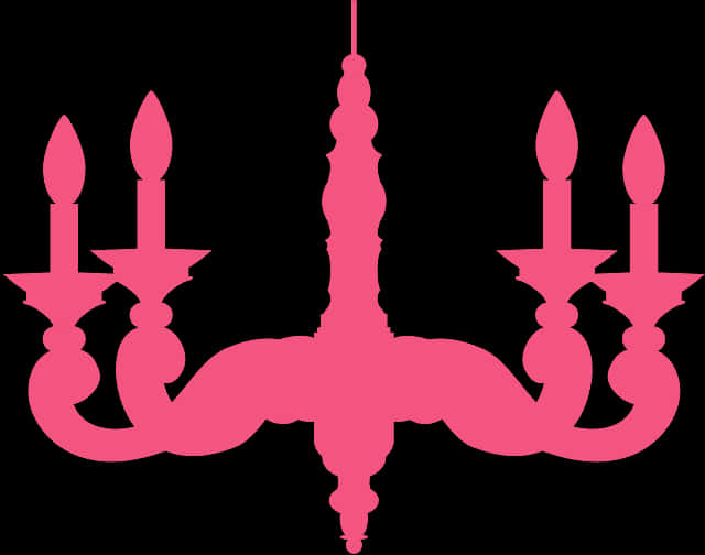 Pink Silhouette Chandelier PNG