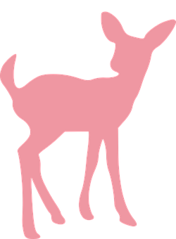 Pink Silhouette Deer PNG