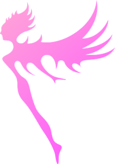 Pink Silhouette Fairy PNG
