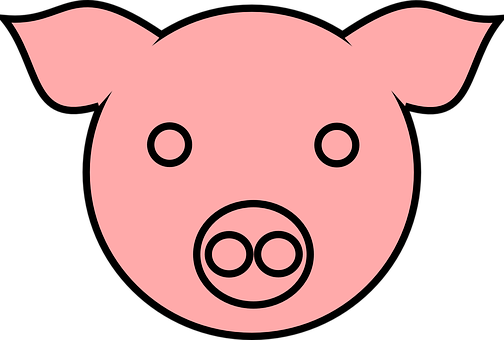 Pink Simple Pig Icon PNG