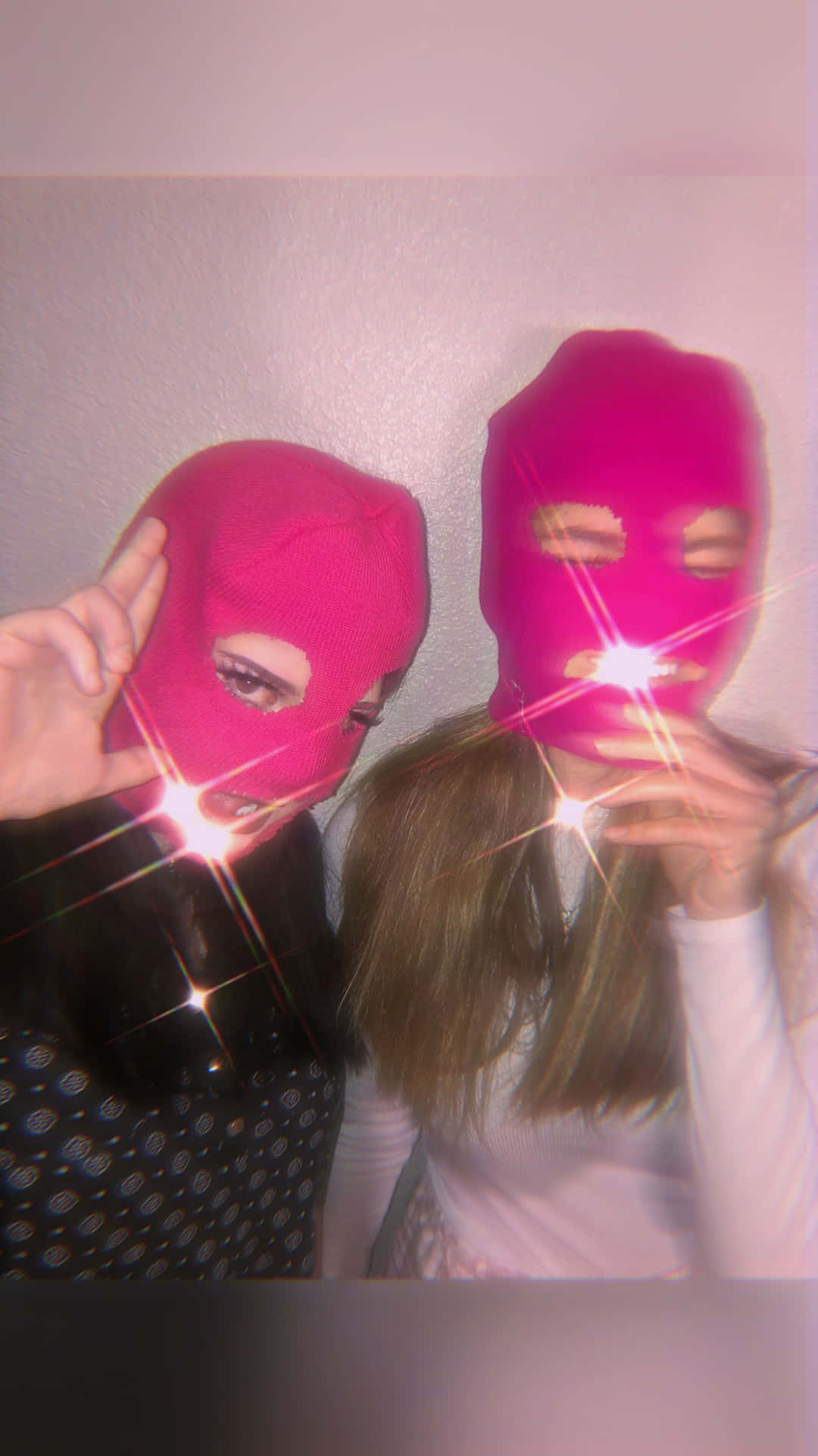 Pink Ski Mask Friends Flare Wallpaper