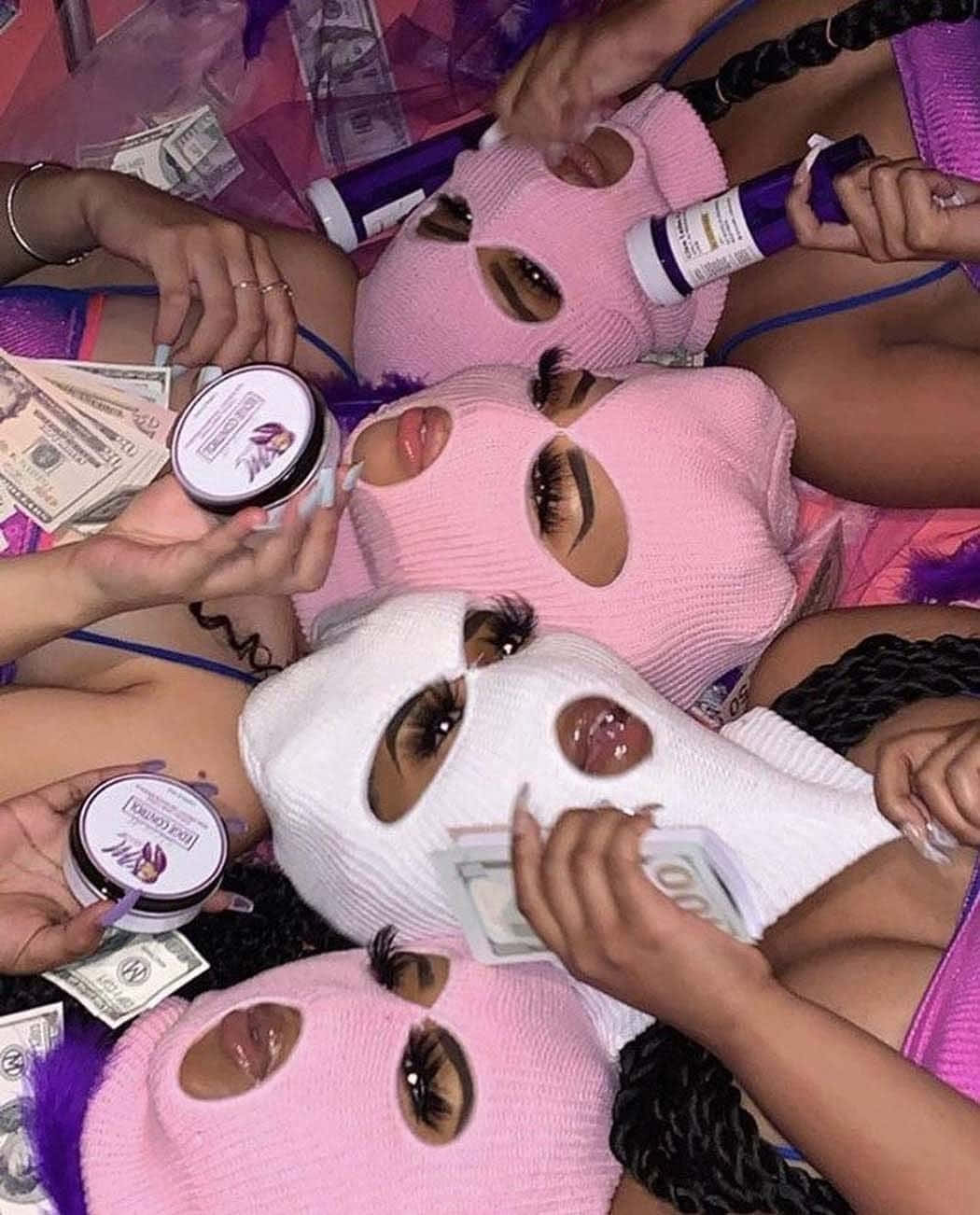 Pink Ski Mask Glam Squad Wallpaper