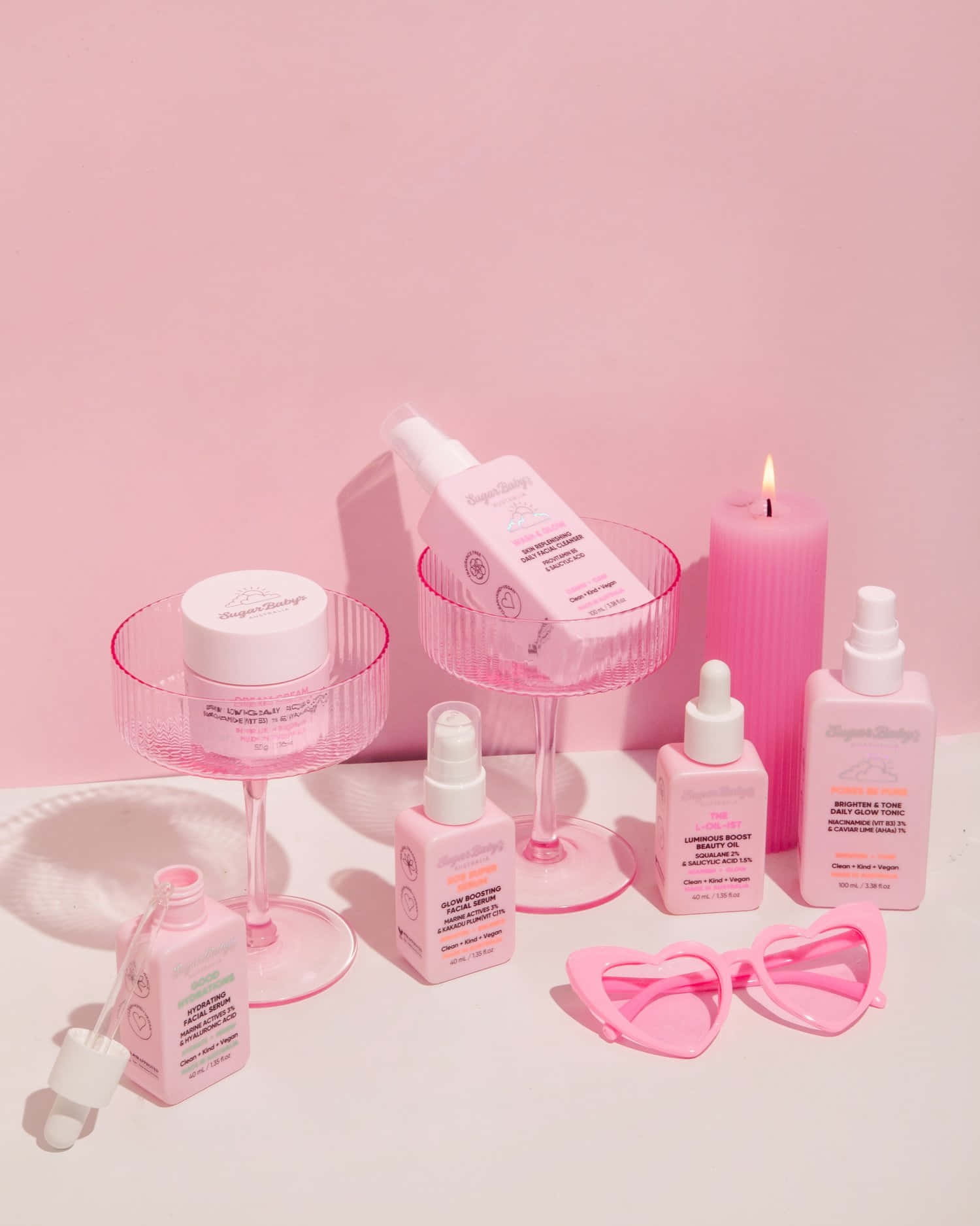Pink Skincare Products Aesthetic Wallpaper